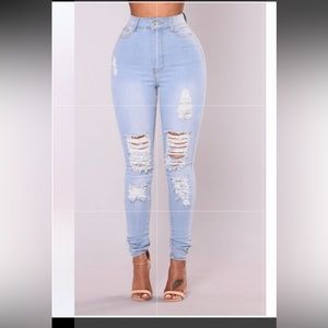 FN Light Denim Distressed Jeans